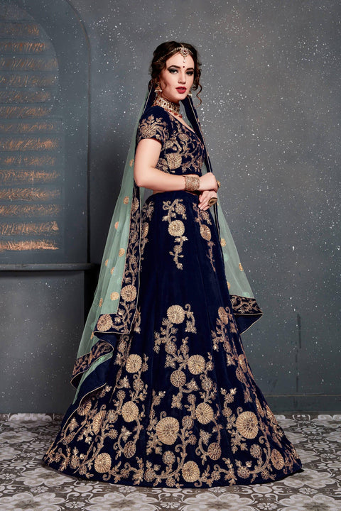 Glorious Blue lehenga choli dupatta For Women And Girls in USA - ReadyToWearshop