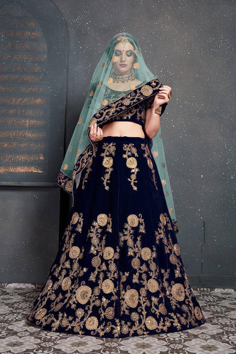 Glorious Blue lehenga choli dupatta For Women And Girls in USA - ReadyToWearshop
