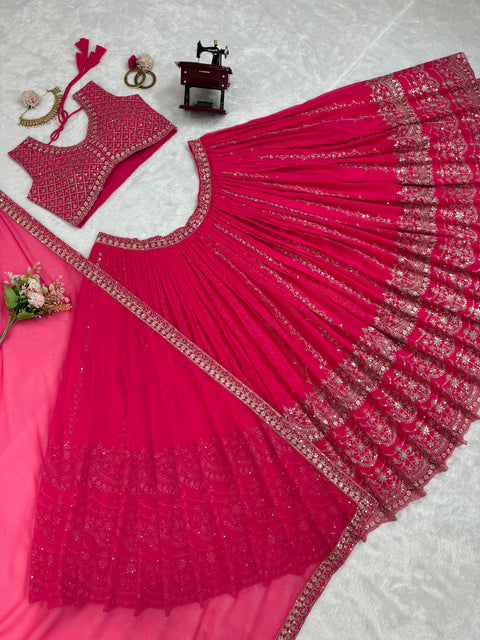 Embroidered Gergotte lehenga Choli for women in USA - ReadyToWearshop