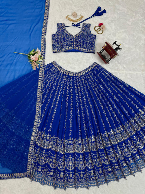 Embroidered Gergotte lehenga Choli for women in USA - ReadyToWearshop