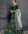 Dazzling Dark Green lehenga choli dupatta For Women And Girls in USA - ReadyToWearshop