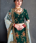 Dazzling Dark Green lehenga choli dupatta For Women And Girls in USA - ReadyToWearshop
