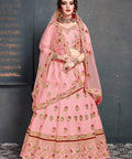 Lovely Pink Slub Silk lehenga choli dupatta For Women And Girls in USA - ReadyToWearshop