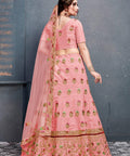 Lovely Pink Slub Silk lehenga choli dupatta For Women And Girls in USA - ReadyToWearshop