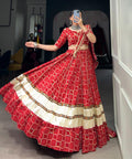 Stylish Red Rayon lehenga Choli For women with Dupatta in USA - ReadyToWearshop