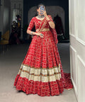 Stylish Red Rayon lehenga Choli For women with Dupatta in USA - ReadyToWearshop