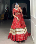 Stylish Red Rayon lehenga Choli For women with Dupatta in USA - ReadyToWearshop
