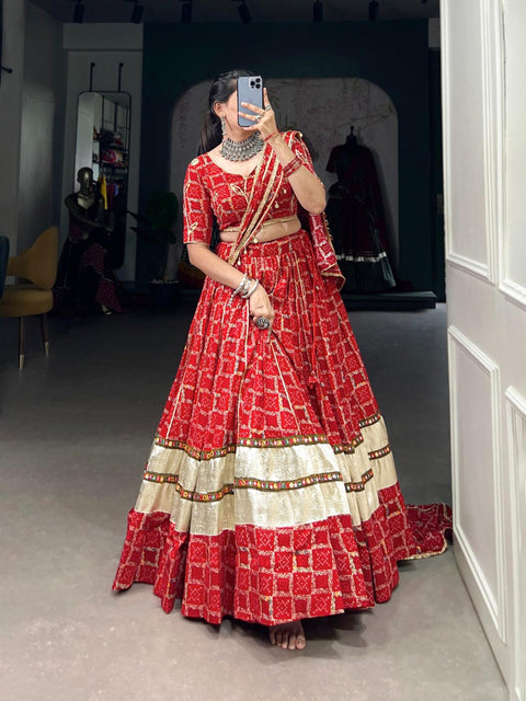 Stylish Red Rayon lehenga Choli For women with Dupatta in USA - ReadyToWearshop