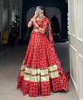 Stylish Red Rayon lehenga Choli For women with Dupatta in USA - ReadyToWearshop