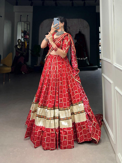 Stylish Red Rayon lehenga Choli For women with Dupatta in USA - ReadyToWearshop