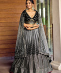 Beautiful Black Party wear Heavy Lehenga Choli for Women with Dupatta Sequence Lehenga Choli In USA - ReadyToWearshop