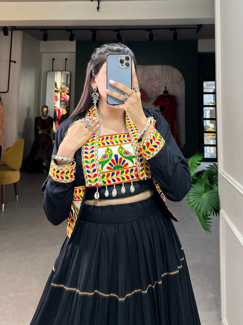 Beautiful Navratri Embroidered Gamthi Work for Women with Dupatta Embroidered Lehenga Choli In USA - ReadyToWearshop