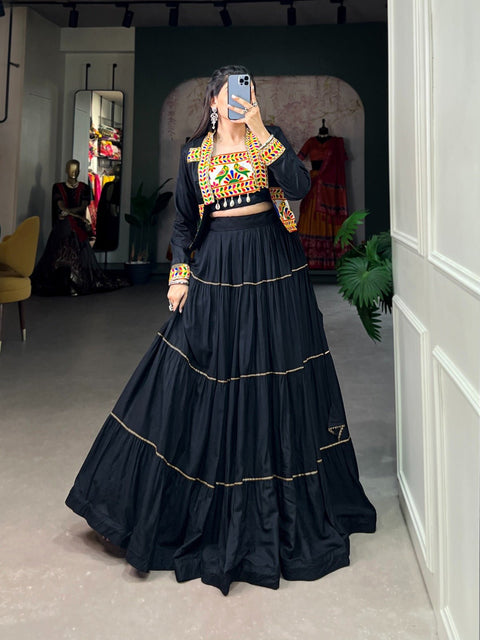 Beautiful Navratri Embroidered Gamthi Work for Women with Dupatta Embroidered Lehenga Choli In USA - ReadyToWearshop