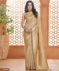 Beige Banarasi Silk Saree, USA, Perfect for Indian wedding partywear sequins saree - ReadyToWearshop