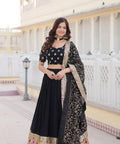 Black Embroidered Fully Flaired Georgette Lehenga Made with Rich Sequins Lehenga Choli For Woman - ReadyToWearshop
