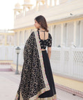 Black Embroidered Fully Flaired Georgette Lehenga Made with Rich Sequins Lehenga Choli For Woman - ReadyToWearshop