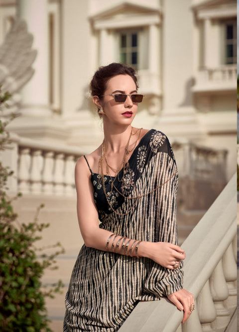 Black saree with blouse in USA, Perfect for Indian Daily Wear sequins saree For Woman - ReadyToWearshop