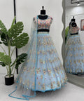 Blue Color Party Wear Lehenga Choli For Women In USA - ReadyToWearshop
