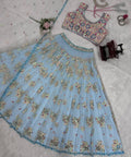 Blue Color Party Wear Lehenga Choli For Women In USA - ReadyToWearshop