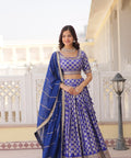 Blue Desirable Women's Fully Flaired Lehenga Made With Faux Georgette Fabrics With sequins Embroidered Blouse For Women - ReadyToWearshop