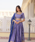 Blue Desirable Women's Fully Flaired Lehenga Made With Faux Georgette Fabrics With sequins Embroidered Blouse For Women - ReadyToWearshop