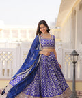 Blue Desirable Women's Fully Flaired Lehenga Made With Faux Georgette Fabrics With sequins Embroidered Blouse For Women - ReadyToWearshop