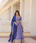 Blue Desirable Women's Fully Flaired Lehenga Made With Faux Georgette Fabrics With sequins Embroidered Blouse For Women - ReadyToWearshop