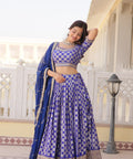 Blue Desirable Women's Fully Flaired Lehenga Made With Faux Georgette Fabrics With sequins Embroidered Blouse For Women - ReadyToWearshop