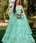 Blue Heavy Lehenga Choli for Women with Dupatta Sequence Lehenga Choli In USA - ReadyToWearshop