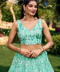 Blue Heavy Lehenga Choli for Women with Dupatta Sequence Lehenga Choli In USA - ReadyToWearshop