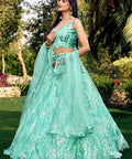 Blue Heavy Lehenga Choli for Women with Dupatta Sequence Lehenga Choli In USA - ReadyToWearshop