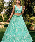 Blue Heavy Lehenga Choli for Women with Dupatta Sequence Lehenga Choli In USA - ReadyToWearshop