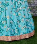 Blue Lovely georgette Sabyasachi Floral Lehenga Choli For Wedding Wear For Women In USA - ReadyToWearshop