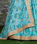 Blue Lovely georgette Sabyasachi Floral Lehenga Choli For Wedding Wear For Women In USA - ReadyToWearshop