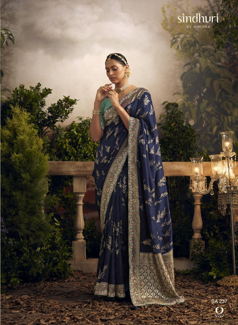 Blue Wedding Wear saree with blouse in USA, Perfect for Indian Wedding Wear sequins saree For Woman - ReadyToWearshop