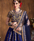 Graceful Navy Blue  fancy lehenga Choli for women with Dupatta in USA - ReadyToWearshop