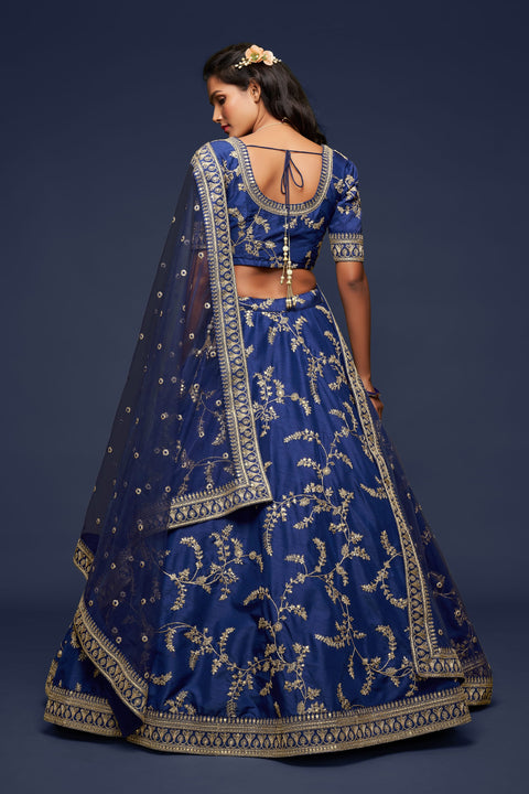 Blue Festive Fancy Lehenga Choli for Women In Wedding Occasion with Dupatta in USA