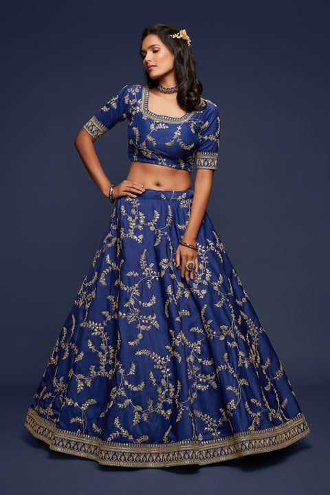 Blue Festive Fancy Lehenga Choli for Women In Wedding Occasion with Dupatta in USA