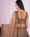 Brown Party wear Heavy Lehenga Choli for Women with Dupatta Sequence Lehenga Choli In USA - ReadyToWearshop