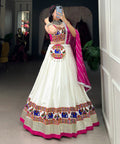 Celebrate Navratri with Our Rayon Gamthi Work Lehenga Choli and Eye - catching Leheriya Dupatta - ReadyToWearshop