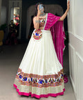 Celebrate Navratri with Our Rayon Gamthi Work Lehenga Choli and Eye - catching Leheriya Dupatta - ReadyToWearshop