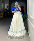 Celebrate the festivities with flair in this plain white Navratri lehenga choli for woman in USA - ReadyToWearshop