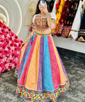 Chanderi silk Multi Color Navaratri Wear Lehenga Choli For Women In USA - ReadyToWearshop