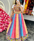 Chanderi silk Multi Color Navaratri Wear Lehenga Choli For Women In USA - ReadyToWearshop