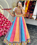 Chanderi silk Multi Color Navaratri Wear Lehenga Choli For Women In USA - ReadyToWearshop