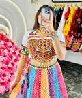 Chanderi silk Multi Color Navaratri Wear Lehenga Choli For Women In USA - ReadyToWearshop