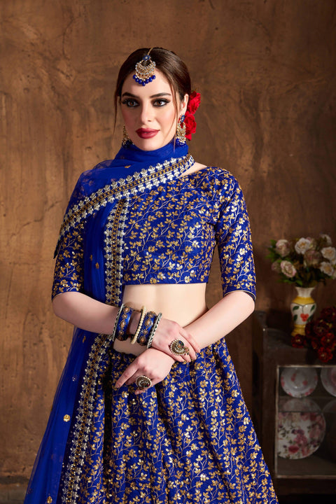 Traditional Royal Blue fancy lehenga Choli for women with Dupatta in USA - ReadyToWearshop