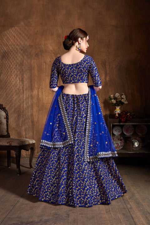 Traditional Royal Blue fancy lehenga Choli for women with Dupatta in USA - ReadyToWearshop