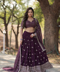 Designer Lehenga collection Made with Faux Blooming With Sequins And thread Embroidered work Lehenga Choli with Dupatta - ReadyToWearshop