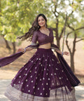 Designer Lehenga collection Made with Faux Blooming With Sequins And thread Embroidered work Lehenga Choli with Dupatta - ReadyToWearshop
